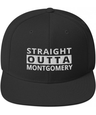 Straight Outta Montgomery Snapback Hat New York Black $22.20 Baseball Caps