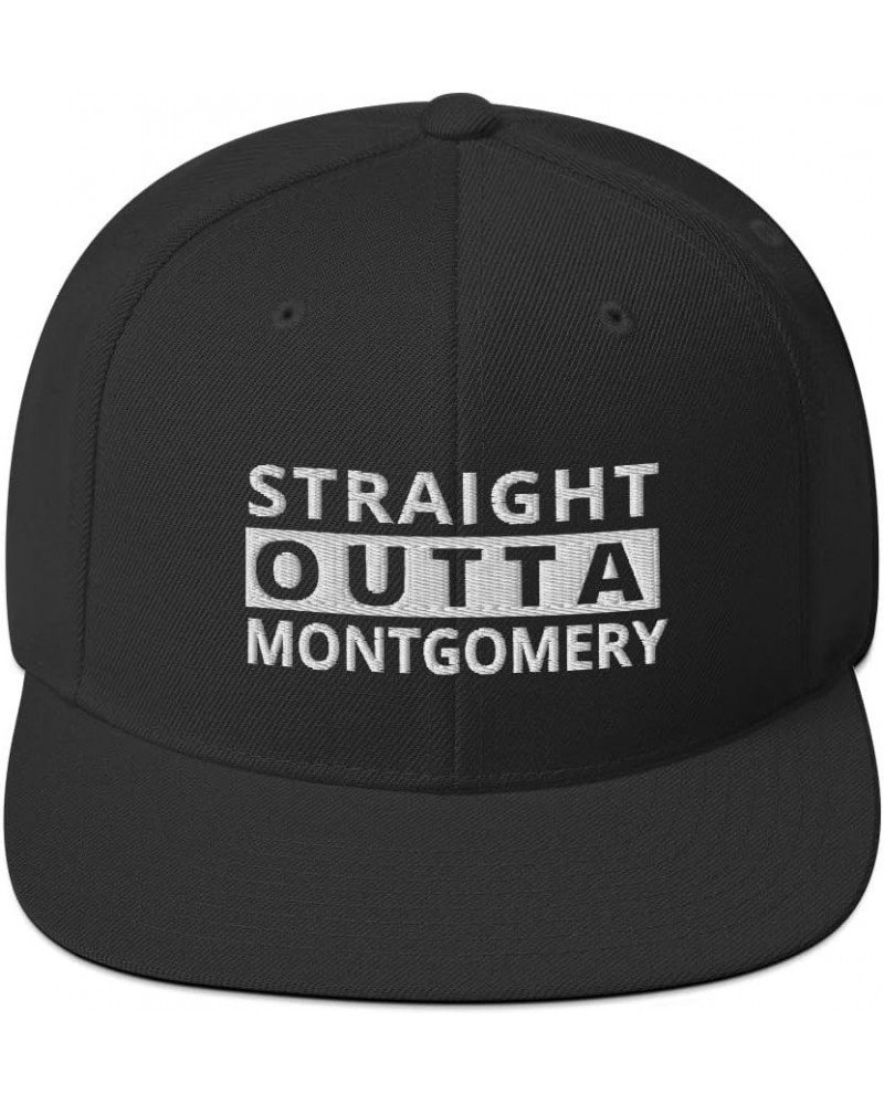 Straight Outta Montgomery Snapback Hat New York Black $22.20 Baseball Caps