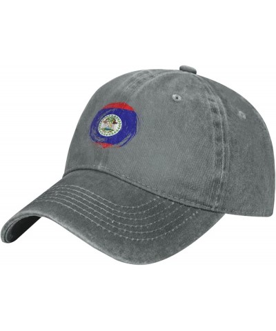 Brush Circle Belize Flag Baseball Cap Casquette Hat Gray $11.80 Baseball Caps