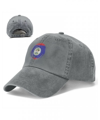 Brush Circle Belize Flag Baseball Cap Casquette Hat Gray $11.80 Baseball Caps