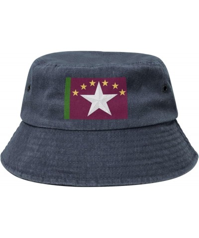 Flag of Traverse City Bucket Hat for Women Men Summer Travel Sun Hat Outdoor Cap Funny Bucket Hats Navy Blue $13.73 Bucket Hats