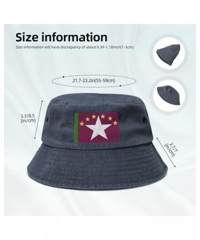 Flag of Traverse City Bucket Hat for Women Men Summer Travel Sun Hat Outdoor Cap Funny Bucket Hats Navy Blue $13.73 Bucket Hats