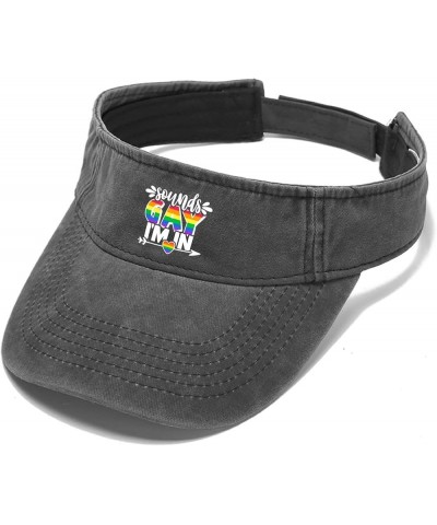 Sounds Gay I'm in Hat Sun Visor for Adult Sun Visors Lightweight Running Hat Allblack $9.49 Visors