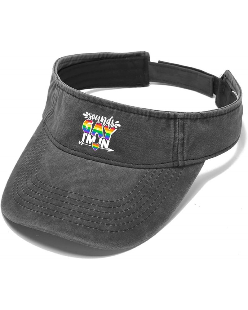 Sounds Gay I'm in Hat Sun Visor for Adult Sun Visors Lightweight Running Hat Allblack $9.49 Visors