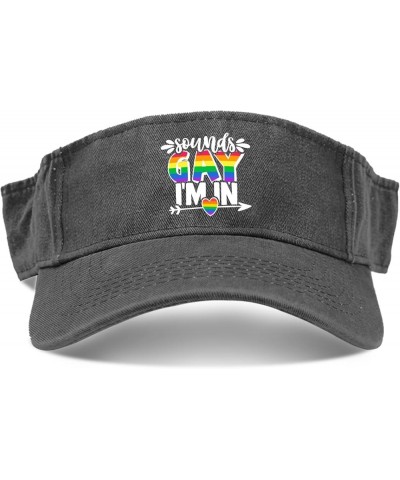 Sounds Gay I'm in Hat Sun Visor for Adult Sun Visors Lightweight Running Hat Allblack $9.49 Visors