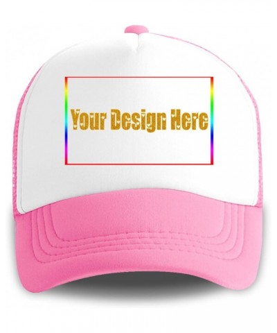 Customized Sun Hats with Logo Your Design Here Curved Mesh Hat Independence Day Gifts Pink 0 $13.10 Visors