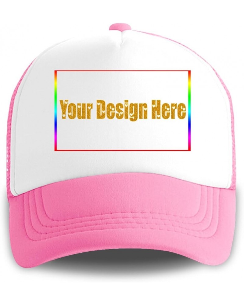 Customized Sun Hats with Logo Your Design Here Curved Mesh Hat Independence Day Gifts Pink 0 $13.10 Visors