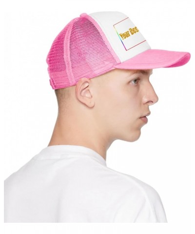 Customized Sun Hats with Logo Your Design Here Curved Mesh Hat Independence Day Gifts Pink 0 $13.10 Visors