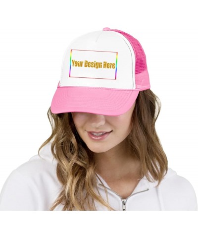 Customized Sun Hats with Logo Your Design Here Curved Mesh Hat Independence Day Gifts Pink 0 $13.10 Visors