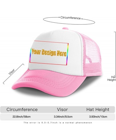 Customized Sun Hats with Logo Your Design Here Curved Mesh Hat Independence Day Gifts Pink 0 $13.10 Visors