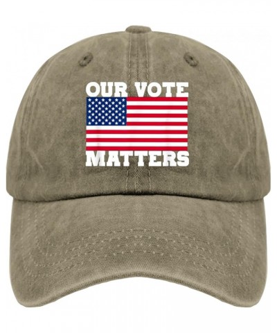 Vote Hats My Vote Matters Hat for Mens Womens Pigment Black Vintage Hats Cowboy Hats Trucker Hats Running Pigment Khaki $13.5...