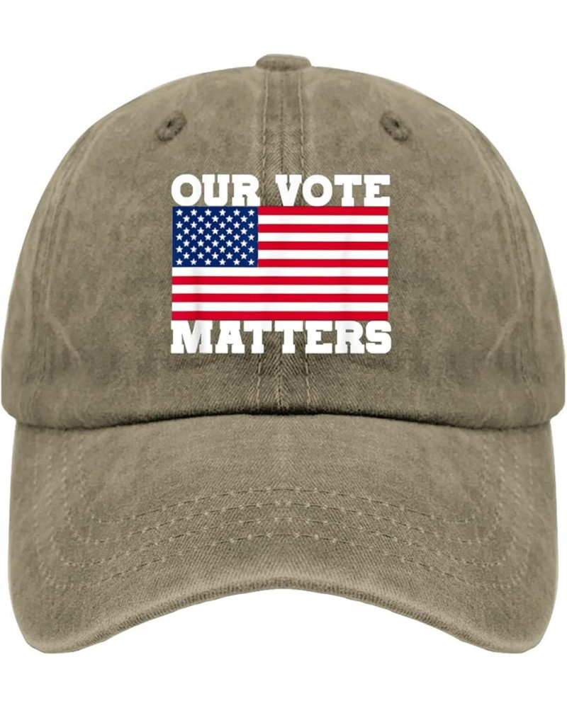 Vote Hats My Vote Matters Hat for Mens Womens Pigment Black Vintage Hats Cowboy Hats Trucker Hats Running Pigment Khaki $13.5...