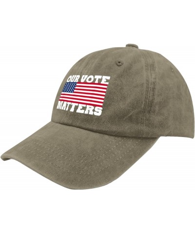 Vote Hats My Vote Matters Hat for Mens Womens Pigment Black Vintage Hats Cowboy Hats Trucker Hats Running Pigment Khaki $13.5...