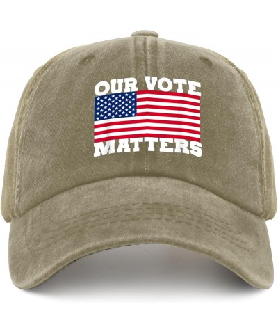 Vote Hats My Vote Matters Hat for Mens Womens Pigment Black Vintage Hats Cowboy Hats Trucker Hats Running Pigment Khaki $13.5...