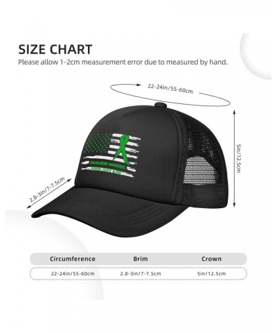 Gallbladder Cancer Awareness America Flag Green Ribbon Baseball Cap Adjustable Casual Mesh Hats Duck Tongue Hat for Men Women...