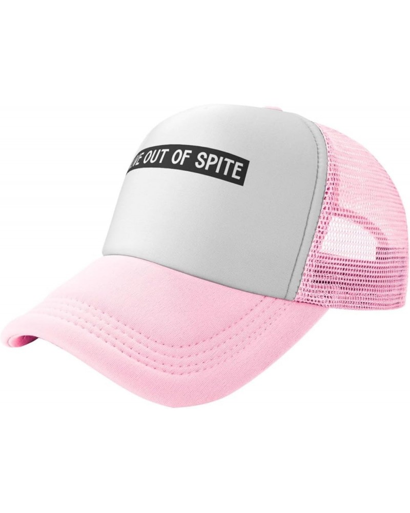 Men Women Baseball Cap Adjustable Alive Out of Spite Mesh Trucker Cap Classic Dad Hat Pink $10.67 Baseball Caps