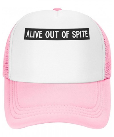 Men Women Baseball Cap Adjustable Alive Out of Spite Mesh Trucker Cap Classic Dad Hat Pink $10.67 Baseball Caps