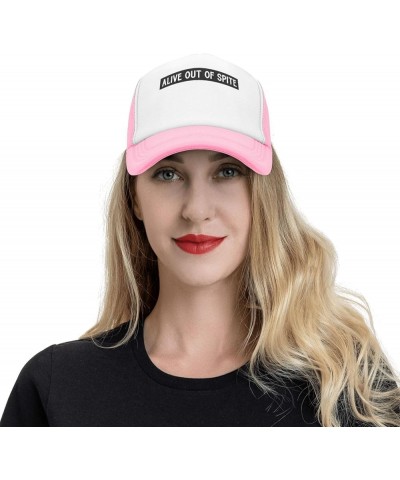 Men Women Baseball Cap Adjustable Alive Out of Spite Mesh Trucker Cap Classic Dad Hat Pink $10.67 Baseball Caps