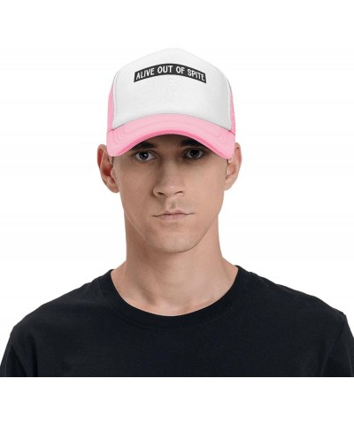 Men Women Baseball Cap Adjustable Alive Out of Spite Mesh Trucker Cap Classic Dad Hat Pink $10.67 Baseball Caps