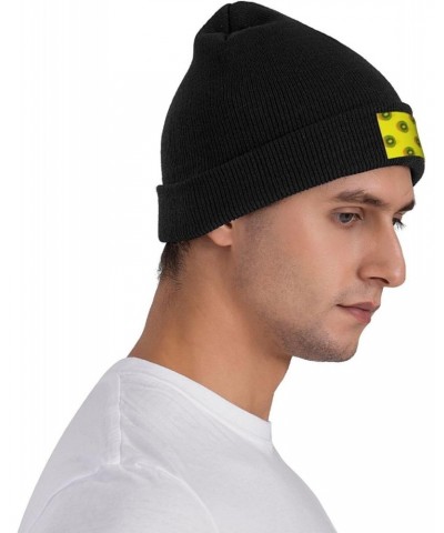 Beanie Hat for Women Men Kiwi Slices On A Bright Yellow Traveling Winter Warm Slouchy Cap $11.01 Skullies & Beanies