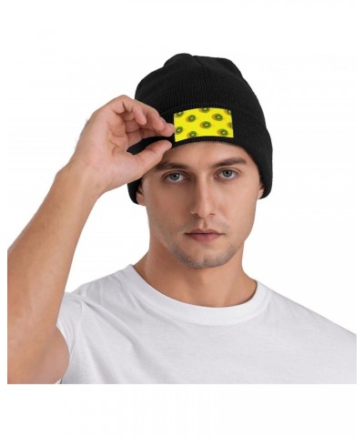 Beanie Hat for Women Men Kiwi Slices On A Bright Yellow Traveling Winter Warm Slouchy Cap $11.01 Skullies & Beanies