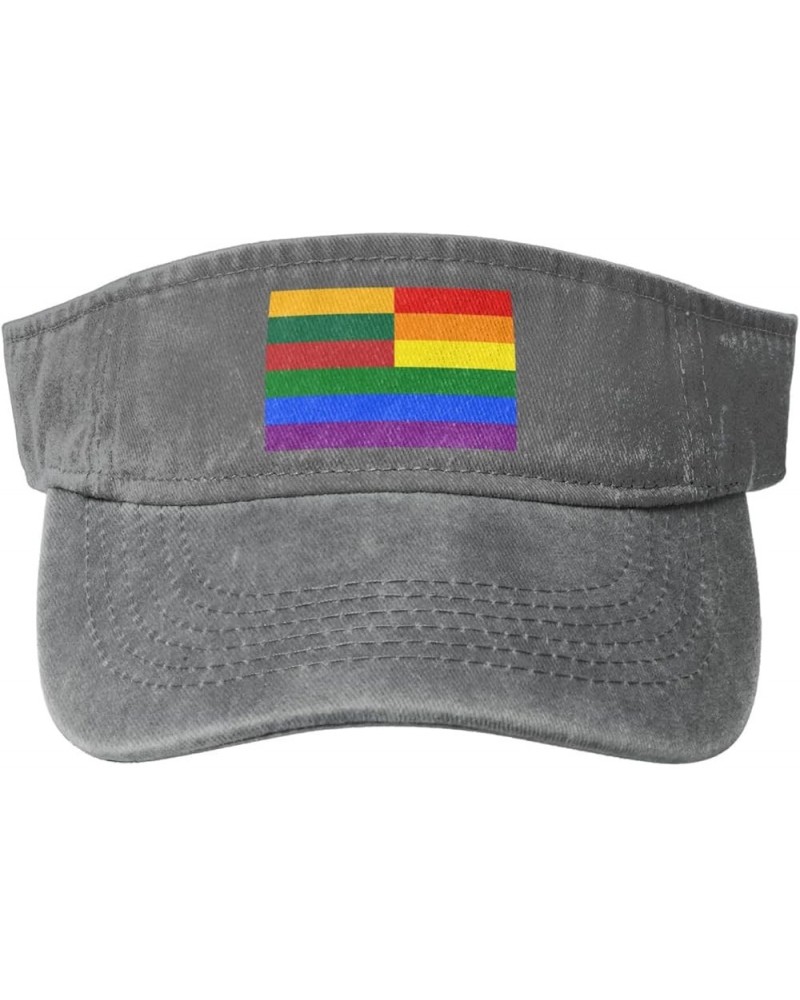 Lithuania Rainbow Flag Sun Hat Sun Visor Hats for Women Men Baseball Cap Golf Hats Gray $12.78 Visors