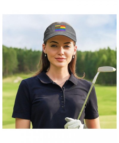 Lithuania Rainbow Flag Sun Hat Sun Visor Hats for Women Men Baseball Cap Golf Hats Gray $12.78 Visors