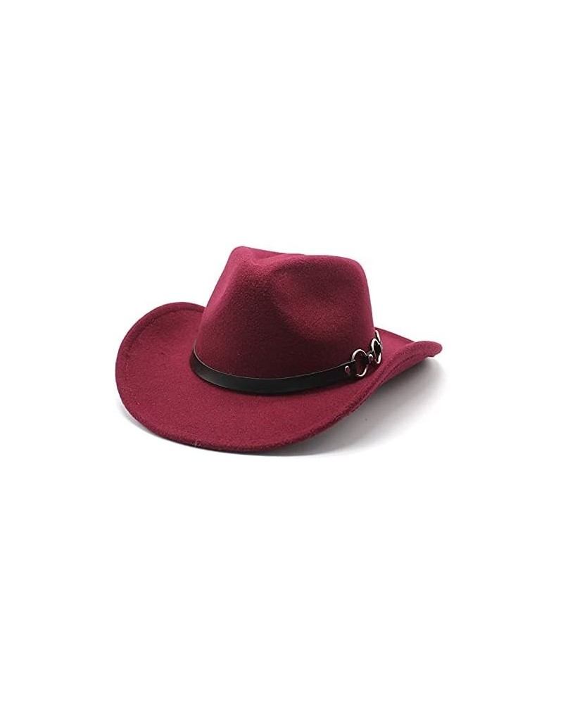 Autumn Winter Cowgirl Bowler Cap New Vintage Wool Felt Western Cowboy Hat Men Women Jazz Toca Cap Luopan Caps & Hats Red Wine...