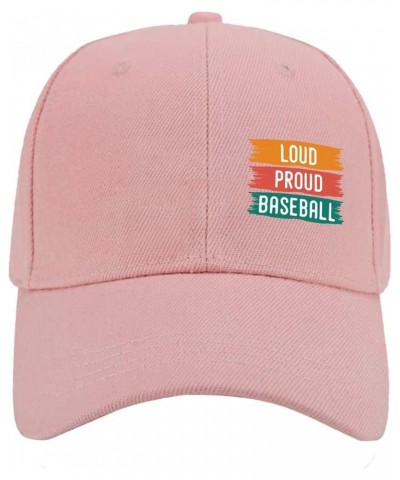 Loud Proud Baseball Baseball Caps Retro Dad Hat for Women Gifts for Grandpa Coo Pink $12.80 Baseball Caps