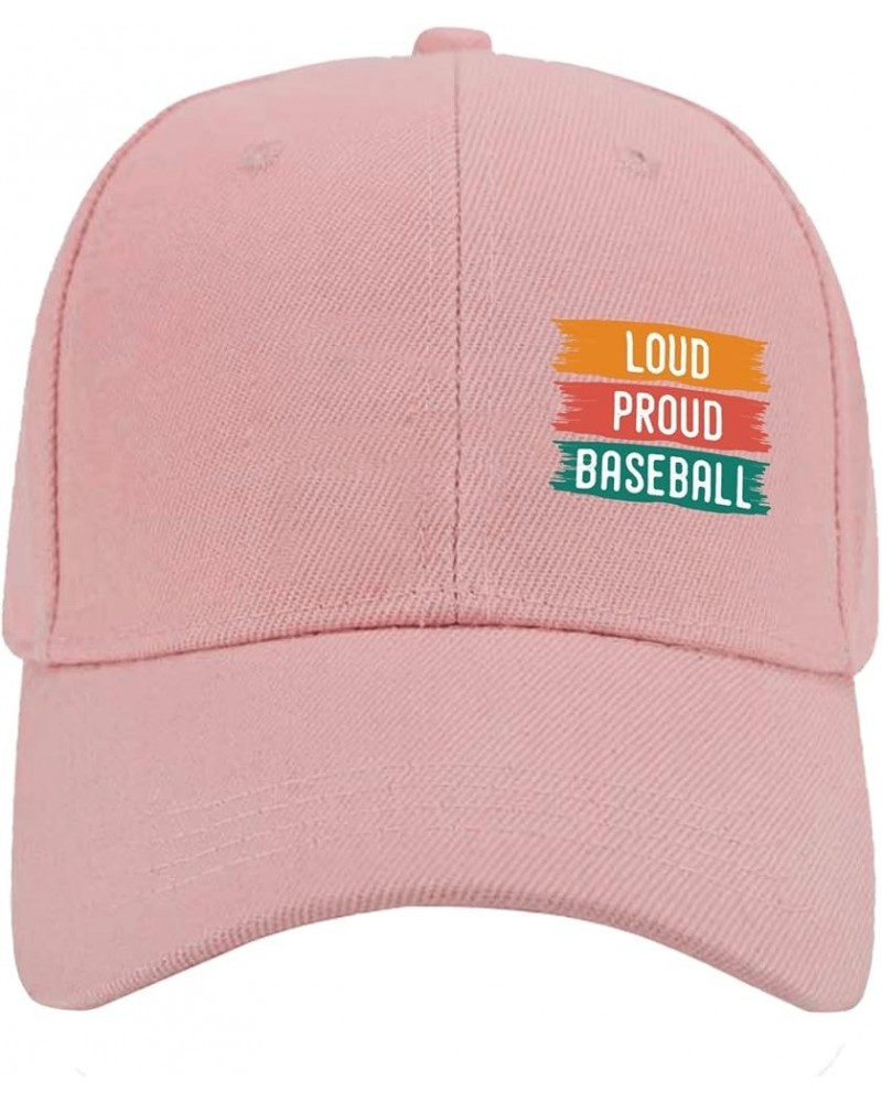 Loud Proud Baseball Baseball Caps Retro Dad Hat for Women Gifts for Grandpa Coo Pink $12.80 Baseball Caps