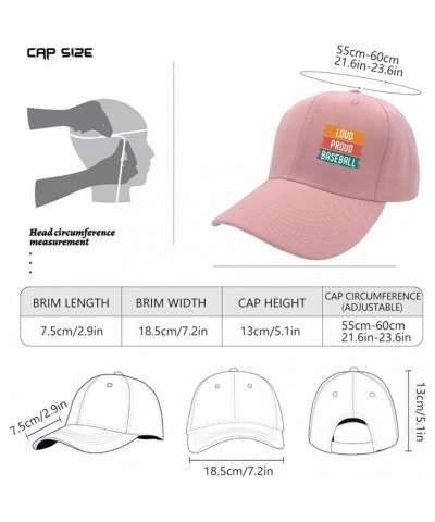 Loud Proud Baseball Baseball Caps Retro Dad Hat for Women Gifts for Grandpa Coo Pink $12.80 Baseball Caps