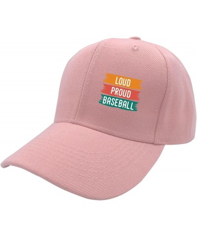 Loud Proud Baseball Baseball Caps Retro Dad Hat for Women Gifts for Grandpa Coo Pink $12.80 Baseball Caps