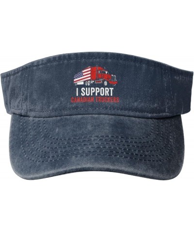 i Support Canadian Truckers Sun Hat Sun Visor Hats for Women Men Baseball Cap Golf Hats Navy Blue $11.36 Visors