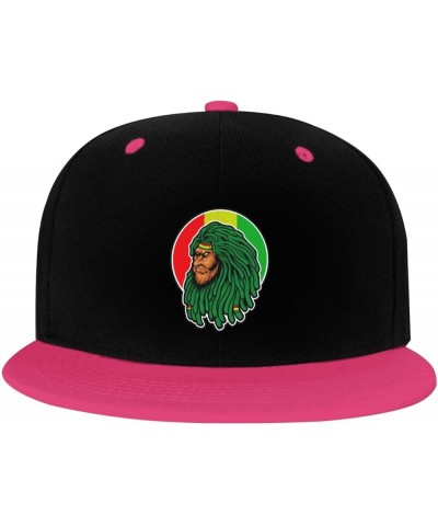 Lion's Head with Braid Snapback Hat for Men Women Baseball Cap Trucker Flat Bill Hats Dad Caps Pink $12.12 Baseball Caps