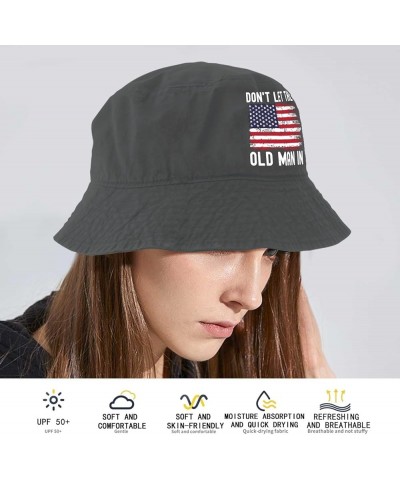 Don't LET Old Man in Bucket Hats Bucket Hat Vintage Men Hats Vacation Accessories for Travel Must Haves Wash Black $10.34 Buc...