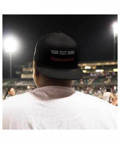 Snapback Hats for Men and Women Announcer Acrylic Flat Bill Baseball Navy Personalized Text Here $18.23 Baseball Caps