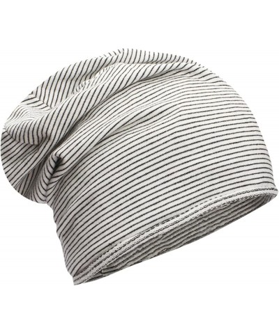 Striped Winter Hats for Women Men Fashion Comfy Casual Skullies Caps Stretch Slouchy Hip-Hop Knitted Hat White $6.83 Baseball...