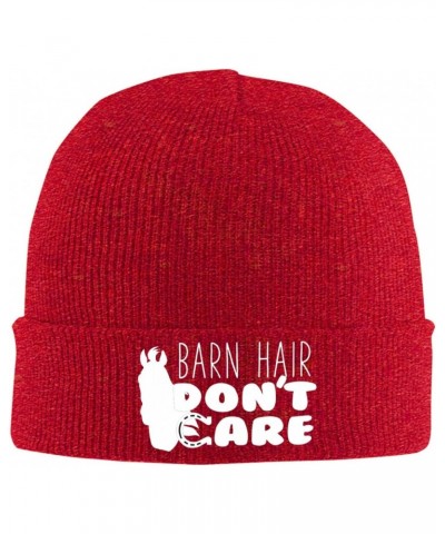 Barn Hair Don't Care Beanie Hat Skull Knit Warm Cap Women Men Soft Stretch for Winter5 Red $16.18 Skullies & Beanies