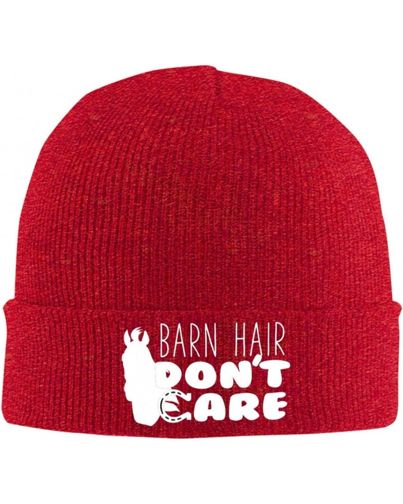 Barn Hair Don't Care Beanie Hat Skull Knit Warm Cap Women Men Soft Stretch for Winter5 Red $16.18 Skullies & Beanies