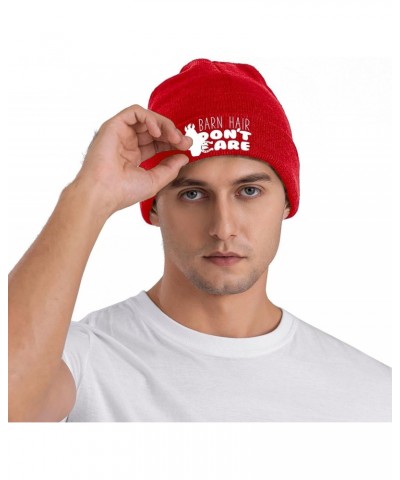 Barn Hair Don't Care Beanie Hat Skull Knit Warm Cap Women Men Soft Stretch for Winter5 Red $16.18 Skullies & Beanies