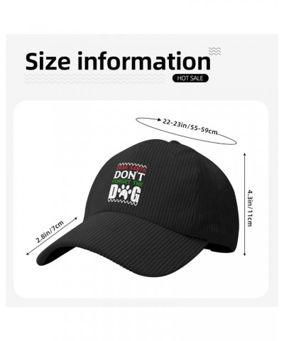 Dear Santa Don't Forget The Dog Corduroy Baseball Caps for Women Men Adjustable Dad Hat Black $14.14 Baseball Caps