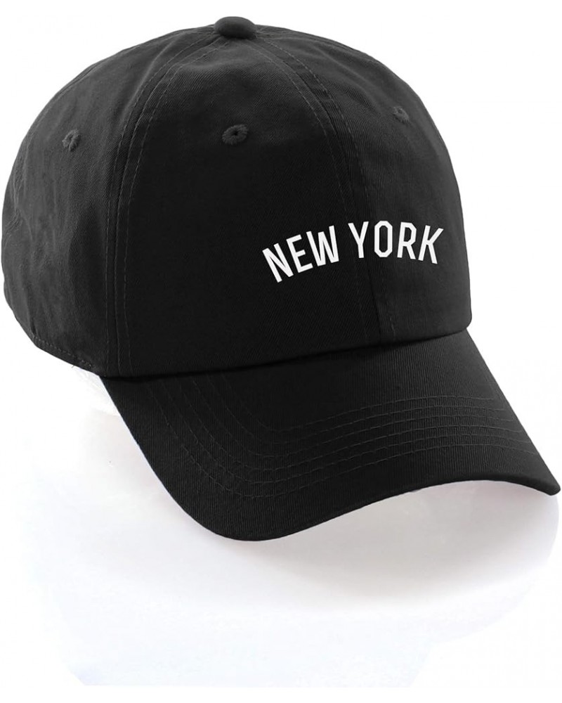 USA Cities Baseball Dad Hat Cap Cotton Unstructure Low Profile Strapback New York Black White $12.21 Baseball Caps