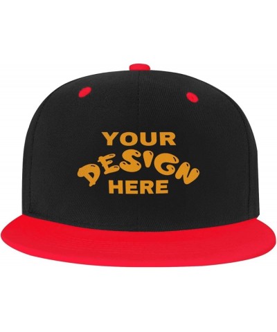 Custom Cap Add Your Design,Custom Text Caps,Custom Hat Design Your Own Classic Mens Womens Trucker Hats Red $8.78 Baseball Caps