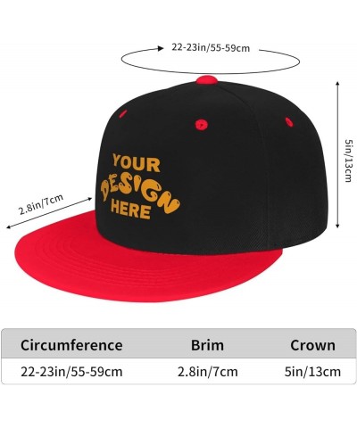 Custom Cap Add Your Design,Custom Text Caps,Custom Hat Design Your Own Classic Mens Womens Trucker Hats Red $8.78 Baseball Caps