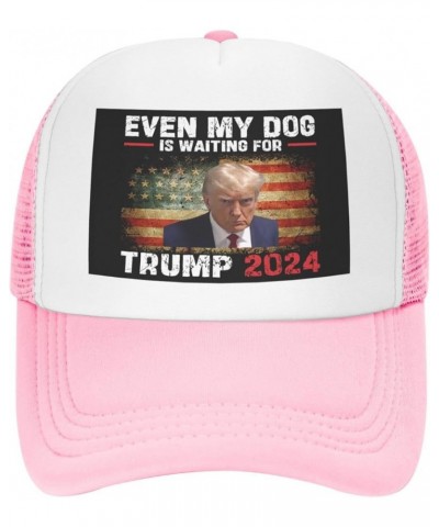 Even My Dog is Waiting for Trump 2024 F K Bi-Den Mesh Cap Men Women Baseball Cap Trucker Hat Sports Cap Pink $10.11 Baseball ...