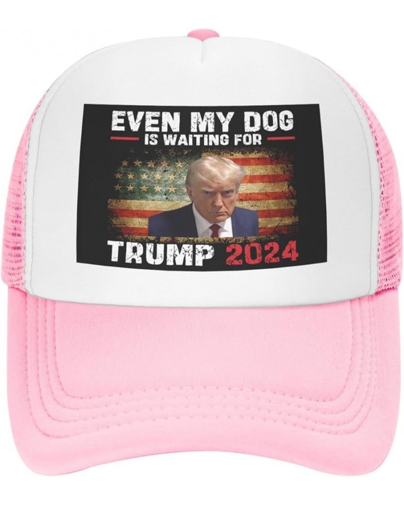 Even My Dog is Waiting for Trump 2024 F K Bi-Den Mesh Cap Men Women Baseball Cap Trucker Hat Sports Cap Pink $10.11 Baseball ...