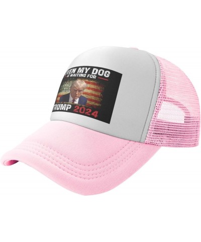 Even My Dog is Waiting for Trump 2024 F K Bi-Den Mesh Cap Men Women Baseball Cap Trucker Hat Sports Cap Pink $10.11 Baseball ...