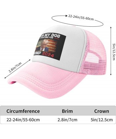 Even My Dog is Waiting for Trump 2024 F K Bi-Den Mesh Cap Men Women Baseball Cap Trucker Hat Sports Cap Pink $10.11 Baseball ...