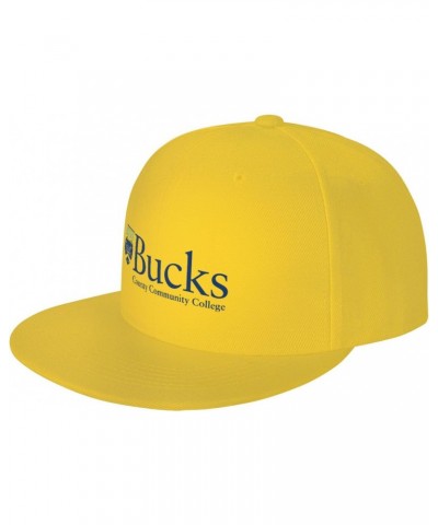 Bucks County Community College Logo Hats for Men Flat Bill Fitted Caps Hiphop Rap Adjustable Baseball $10.72 Baseball Caps