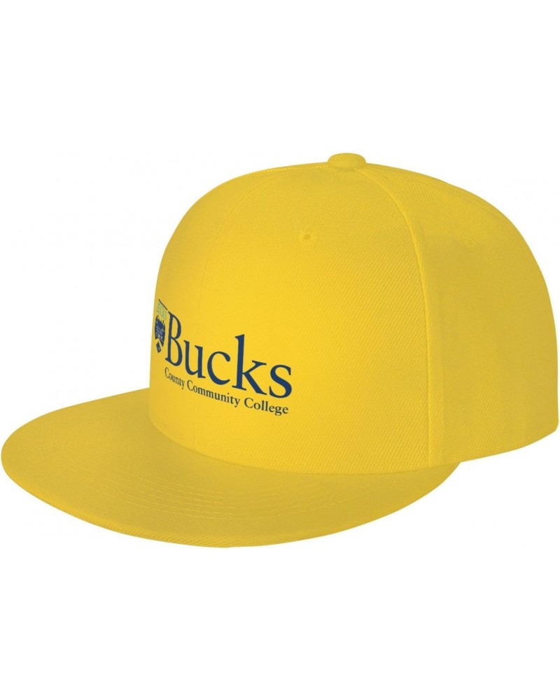 Bucks County Community College Logo Hats for Men Flat Bill Fitted Caps Hiphop Rap Adjustable Baseball $10.72 Baseball Caps